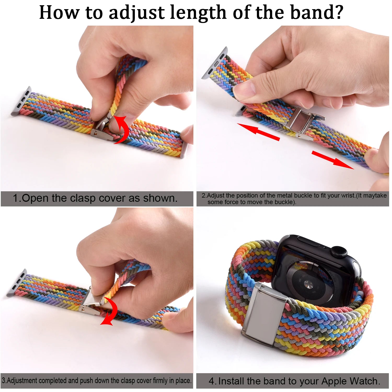 2pcs Braided Solo Loop For Apple Watch Band 44mm 40/49/45/41/42/38mm Elastic Nylon Belt Bracelet IWatch Series 7 3 SE 6 8 Ultra - covers4phones