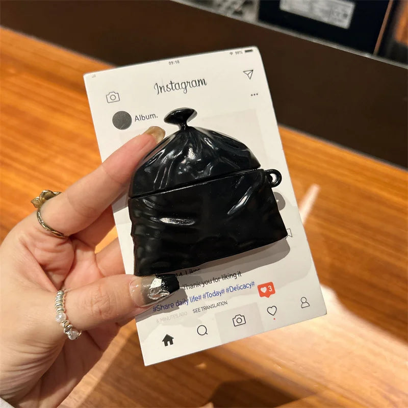 3D Garbage Bag Creativity Earphone Cover for AirPods 4 2024 Wireless Headphone Protective Case for AirPods Pro 2 1 2 3 Cover - covers4phones