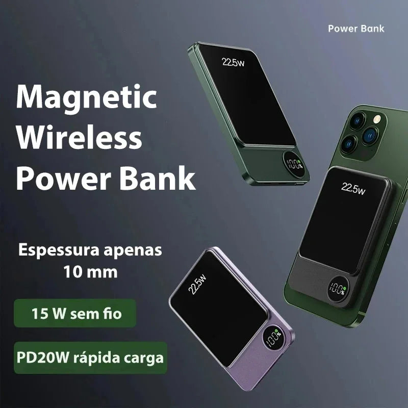 Wireless Power Bank Magnetic 100000mAh Portable Powerbank Type C Fast Charger For iPhone Xiaomi Samsung All Magsafe Series Phone - covers4phones
