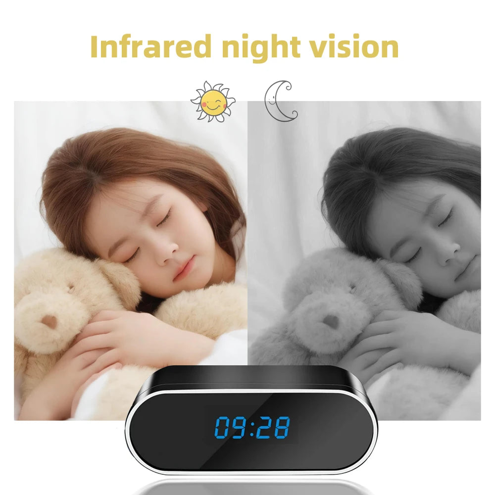 1080P WiFi Mini Camera Full HD Clock Camera with Movement Detect Night Vision for Home and Office Surveillance - covers4phones
