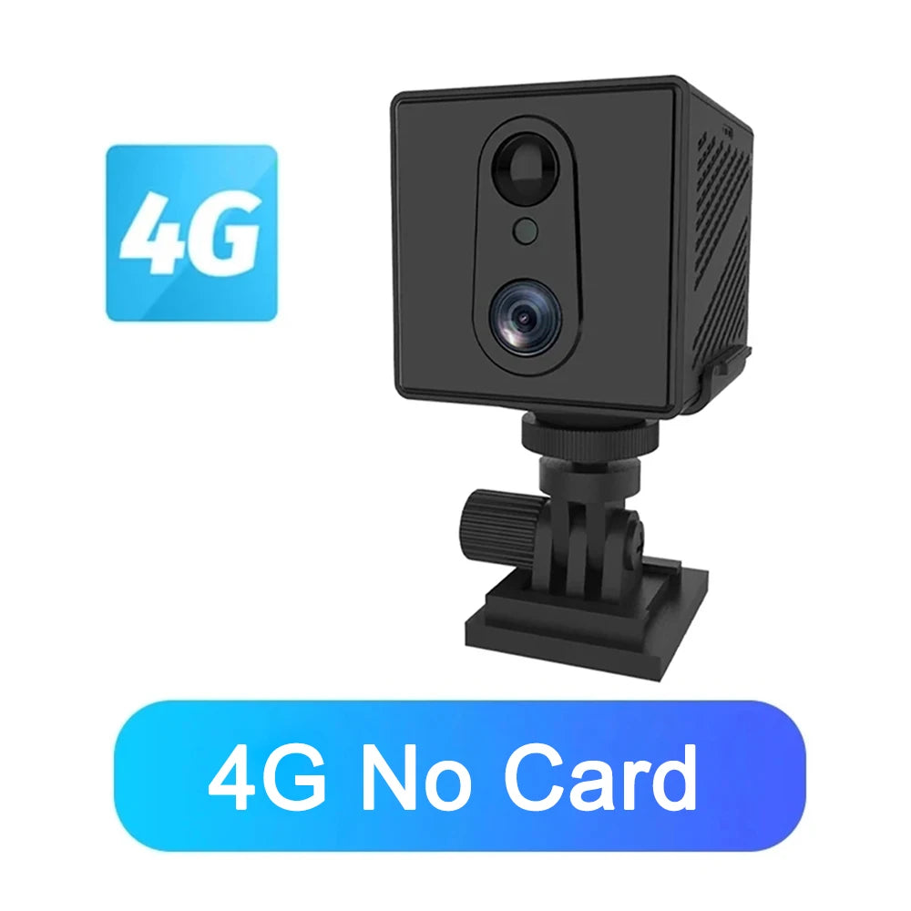 5MP 4G SIM Card Mini Camera Indoor Night Vision Surveillance Security Monitoring Rechargeable 3000 mAh Battery Powered Home Cam