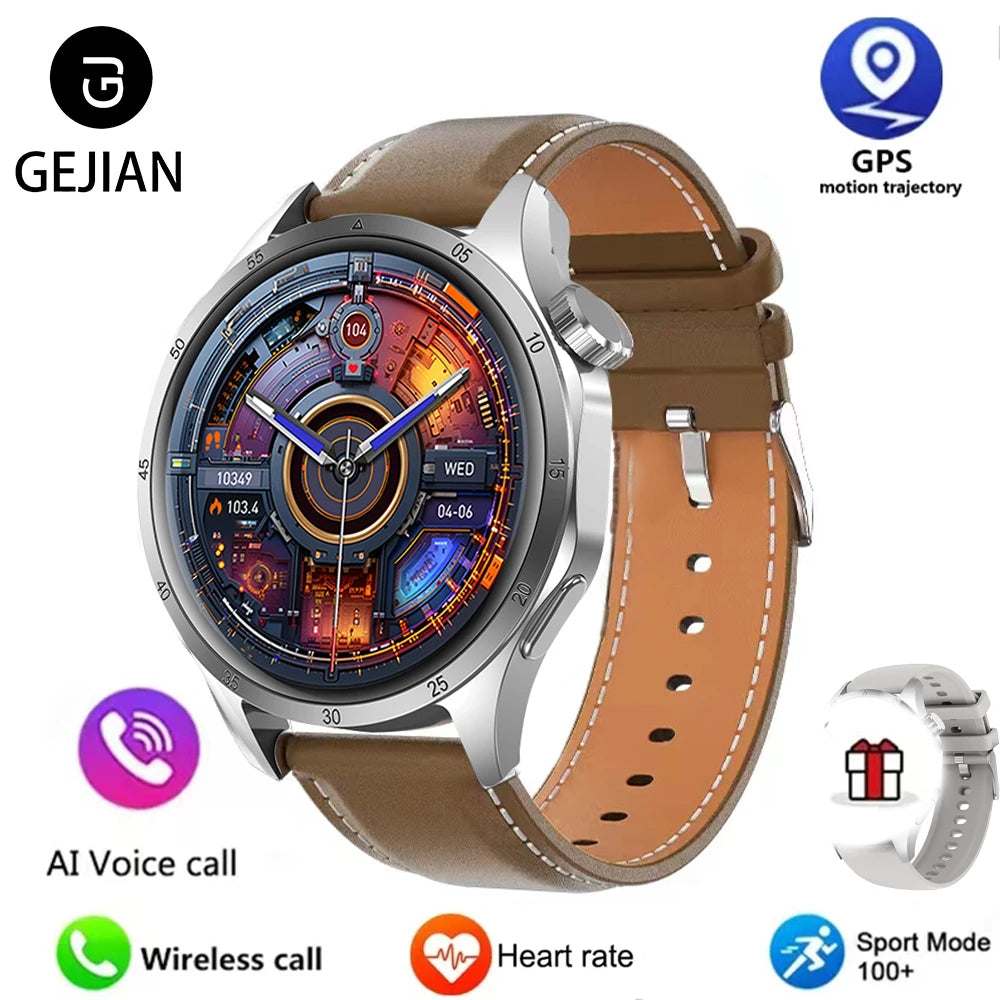2025 New Men GPS Smart Watch 360 * 360 AMOLED Screen Bluetooth Call NFC Heart Rate Monitoring IP68 Waterproof SmartWatch for Men