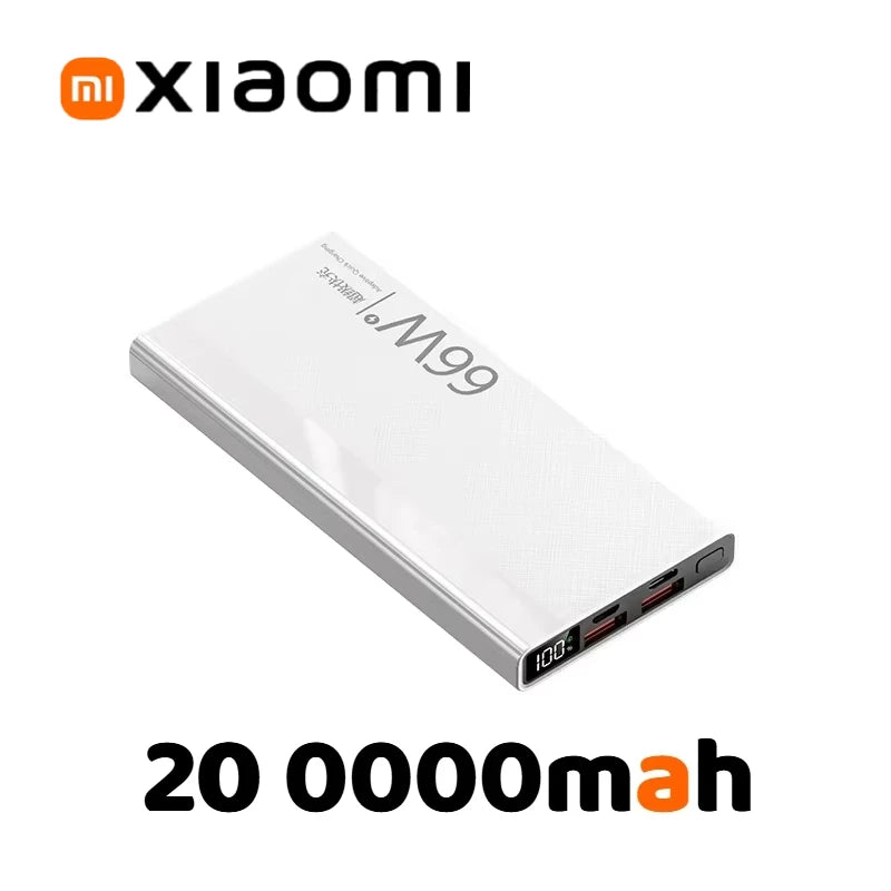 Xiaomi  Power Bank 66W Super Fast Comes With 200000mAh Led Display PD 20W Fast Charge Cable Large Capacity Gift Mobile PowerBank