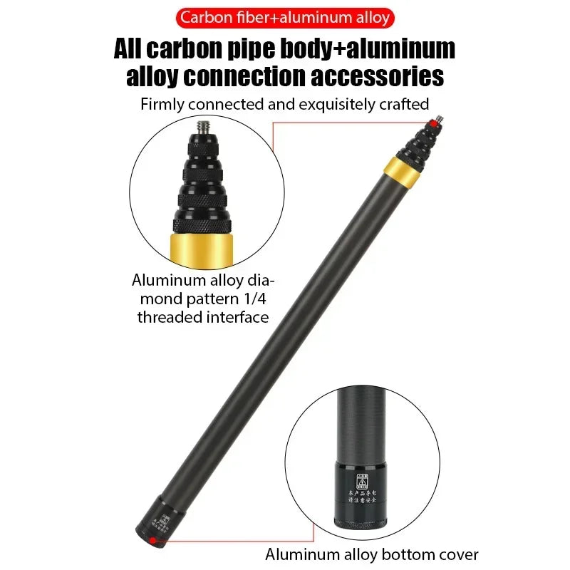 Carbon Fiber Invisible Extended Edition Selfie Stick for Insta360 X3 GO3 Action 4 Accessories 300CM for DJI GoPro Selfie Stick - covers4phones