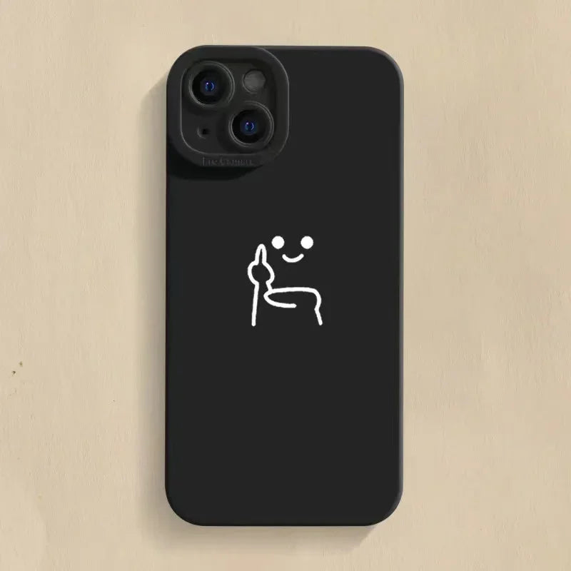 Cartoon Red Man Phone Case For iPhone 15 14 13 12 11 Pro Max Mini X XR XS 7 8 Plus SE Shockproof Soft Back Cover - covers4phones