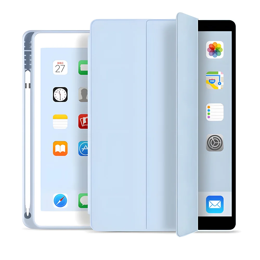 With Pencil Holder Cover For iPad Pro 12.9 2021 10.2 7/8/9/10th Case for Air 2 4 5 Mini 5 6 Portable iPad Pro 11 Generation case - covers4phones