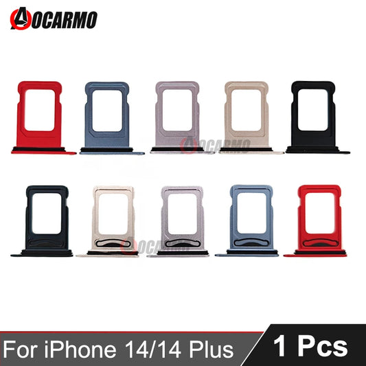 Aocarmo For iPhone 14 Plus 14P Single Dual SIM Card Tray Holder Slot Drawer Black White Purple Blue Red - covers4phones