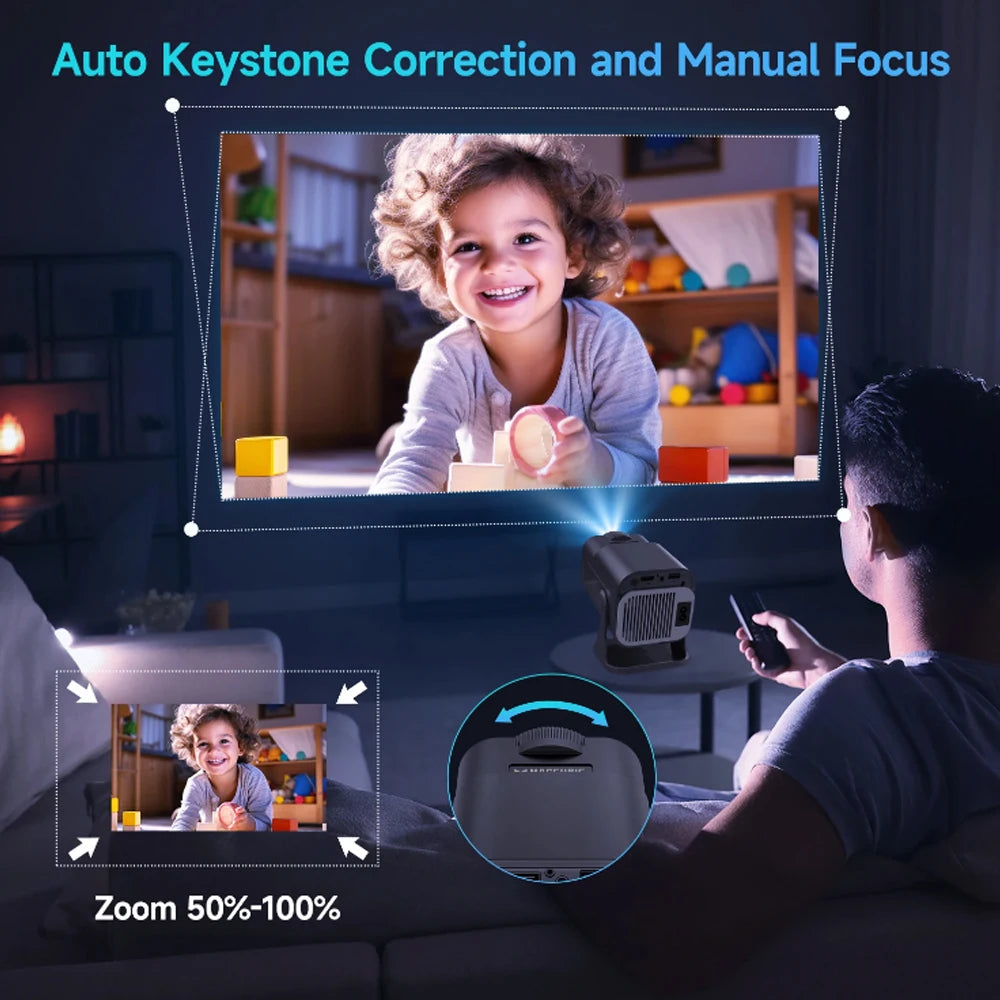 Velec HY320 Mini Projector Upgrade 4K Android 11 WiFi 6 BT 5.0 Allwinner H713 Home Outdoor Portable Projector HY320 MINI - covers4phones