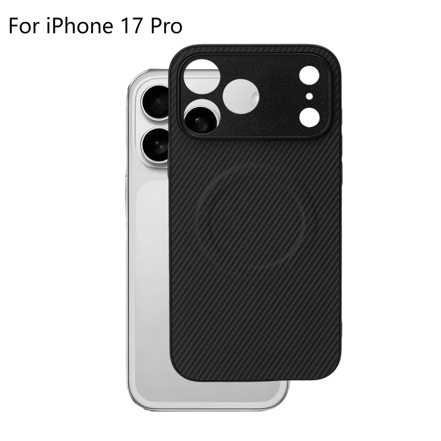 Carbon Fiber for IPhone 17 Pro Case Strong Magnetic Phone Case Slim Thin Smooth TPU Bumper for IPhone 17/17 Pro/17 Air/17 ProMax