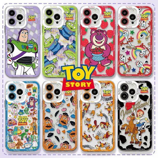 Cartoon Toy Story Alien Buzz Lightyear Phone Case for IPhone 15 14 13 12 11 Mini Pro Max X XR XSMax 6S 6 7 8 Plus Clear Cover - covers4phones