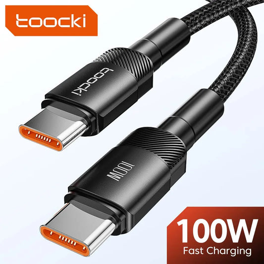 Toocki 100W Type C to USB C Cable PD 3.0 Quick Charge 4.0 Fast Charging Type C to Type C for iPhone 15 Macbook Samsung Xiaomi - covers4phones