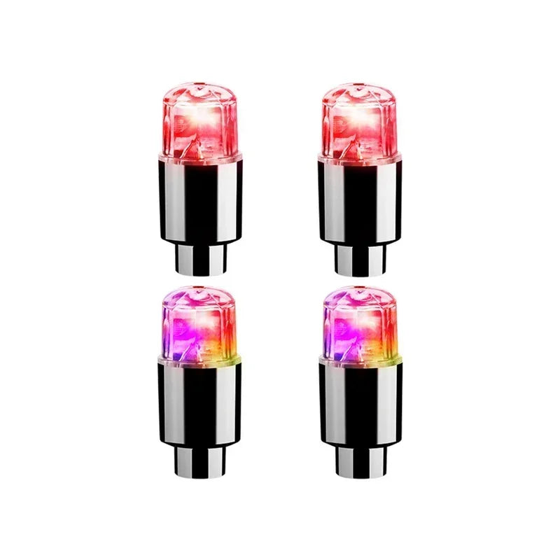 2/4/8Pcs Colorful LED Wheel Lights Car Tire Valve Caps Neon Light Universal Motorcycle Bicycle Valve Cover Auto Accessories