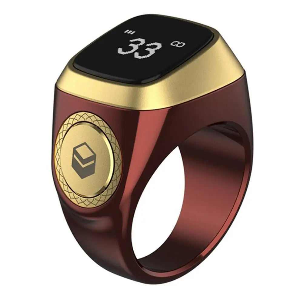 22/18mm Iqibla Smart Tasbih Tally Counter for Muslims Zikr Ring Digital Tasbeeh 5 Prayer Time Vibration Reminder Waterproof - covers4phones