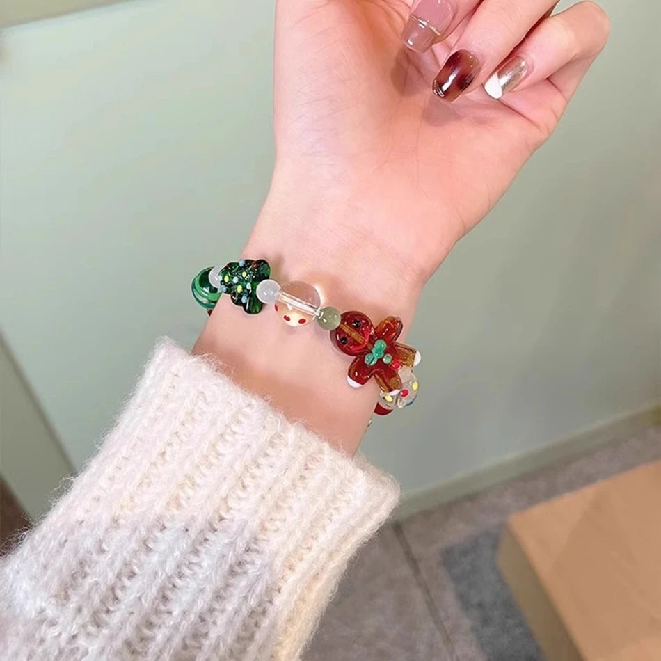 18/20/22MM Watch Band For Samsung Galaxy Watch 8/7/4 6 Classic 5 Pro Christmas Bead Elastic Strap For Amazfit Bip/GTS GT2 Huawei