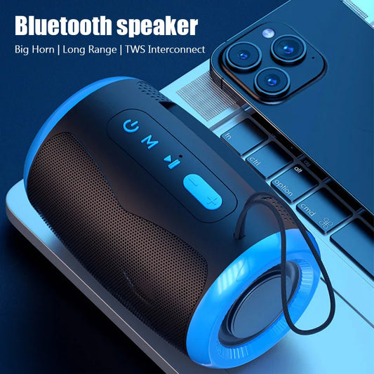 TSN-1 Portable Speaker Wireless Bluetooth Speakers with 5.3 Stereo FM/SD/USB Disk/Aux Modes Waterproof for Outdoor Hifi Sound - covers4phones