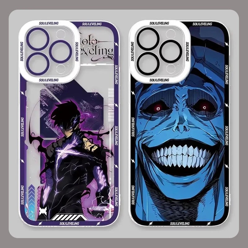 Case For iPhone 15 16 Pro Max 14 Plus 13 12 11 Pro XR XS X 8 7 SE 2020 Anime S-Solo Levelings Shockproof Clear Silicone Cover