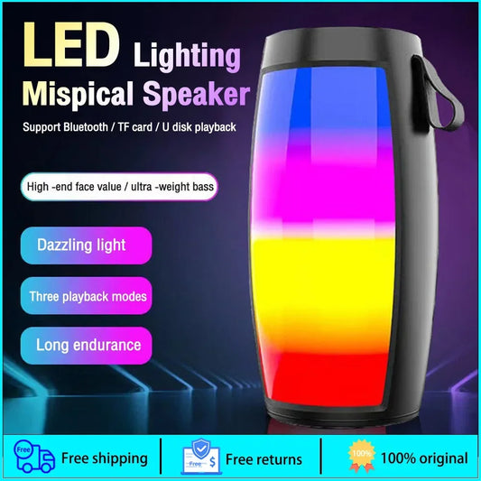 1202 Wireless Bluetooth Speakers Home Outdoor Portable Small Speaker Subwoofer Car Audio Bass MP3 Player Sound System LED Lights - covers4phones
