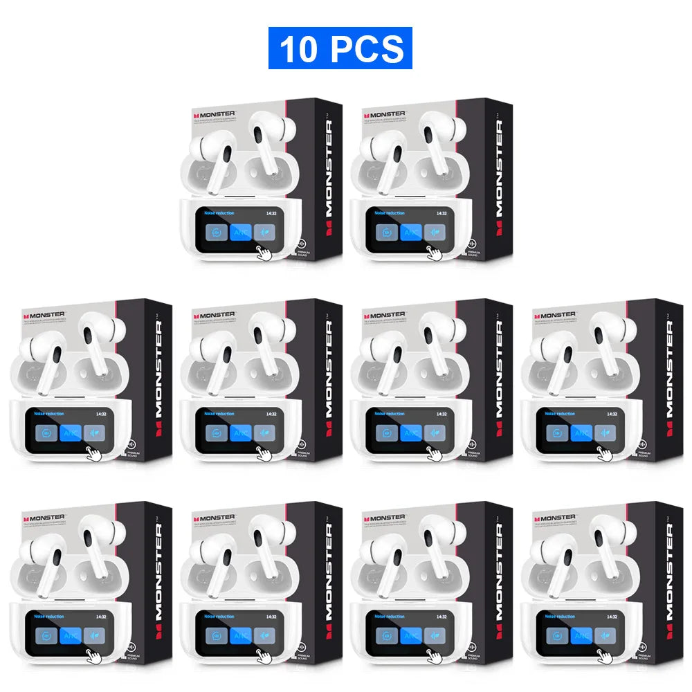 MONSTER Tws Wireless Bluetooth Earphones HD Stereo Sound Earbuds Headphones Charging Box LCD Touch Display Sports In-Ear Headset