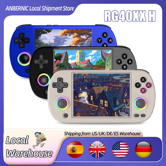 ANBERNIC RG40XX H Retro Handheld Game Console 4.0 Inch IPS Screen Linux System Built-in 64G TF Card 5488 Games Support HD-TV Out
