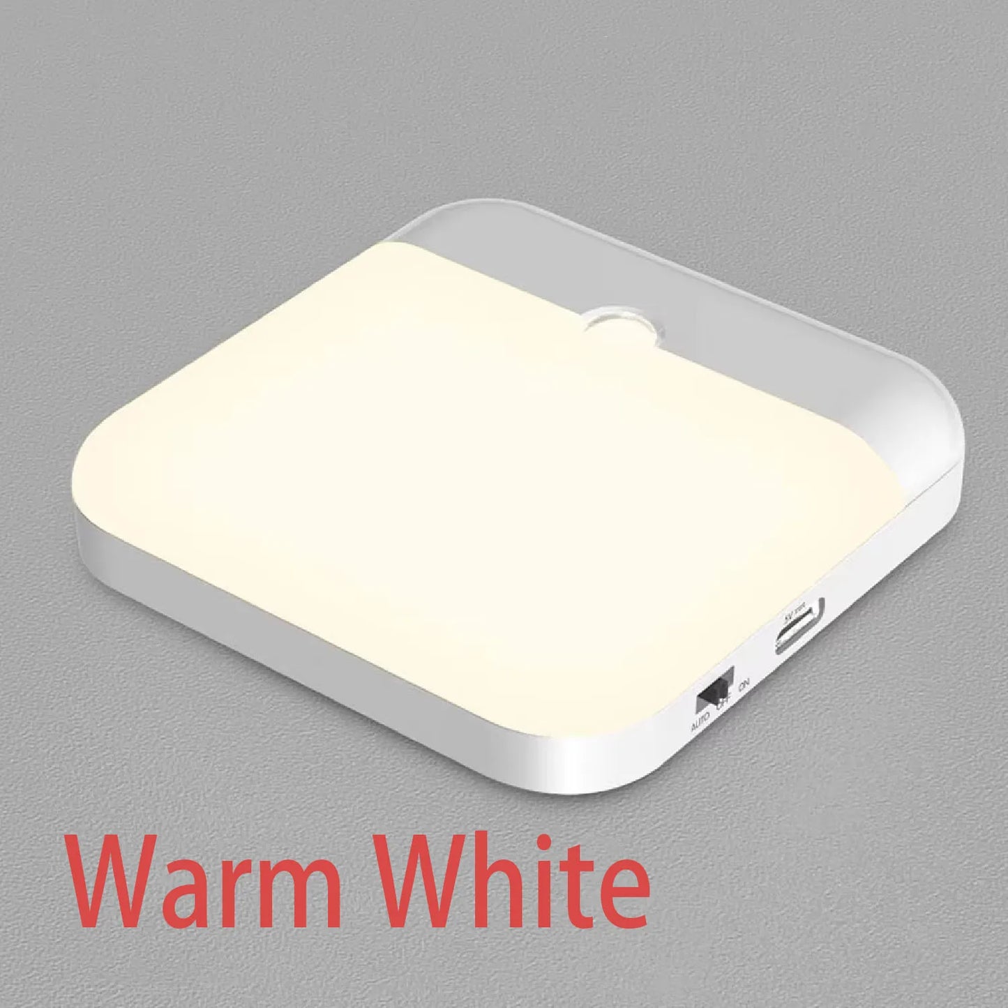 Motion Sensor Led Light Usb Charging Square Lamp for Bedroom Kitchen Stair Hallway Wardrobe Cupboard Lighting