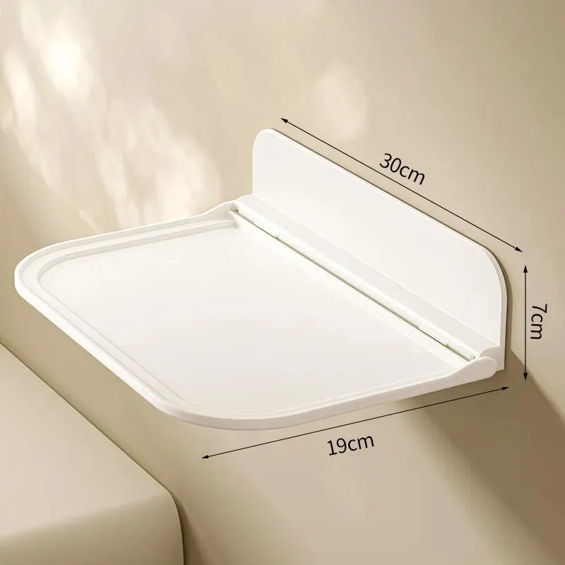 Folding Wall Mounted Shelf Saving Space Foldable Storage Rack Punch-Free Phone Holder Wifi Router Storage Tray BathroomOrganizer - covers4phones