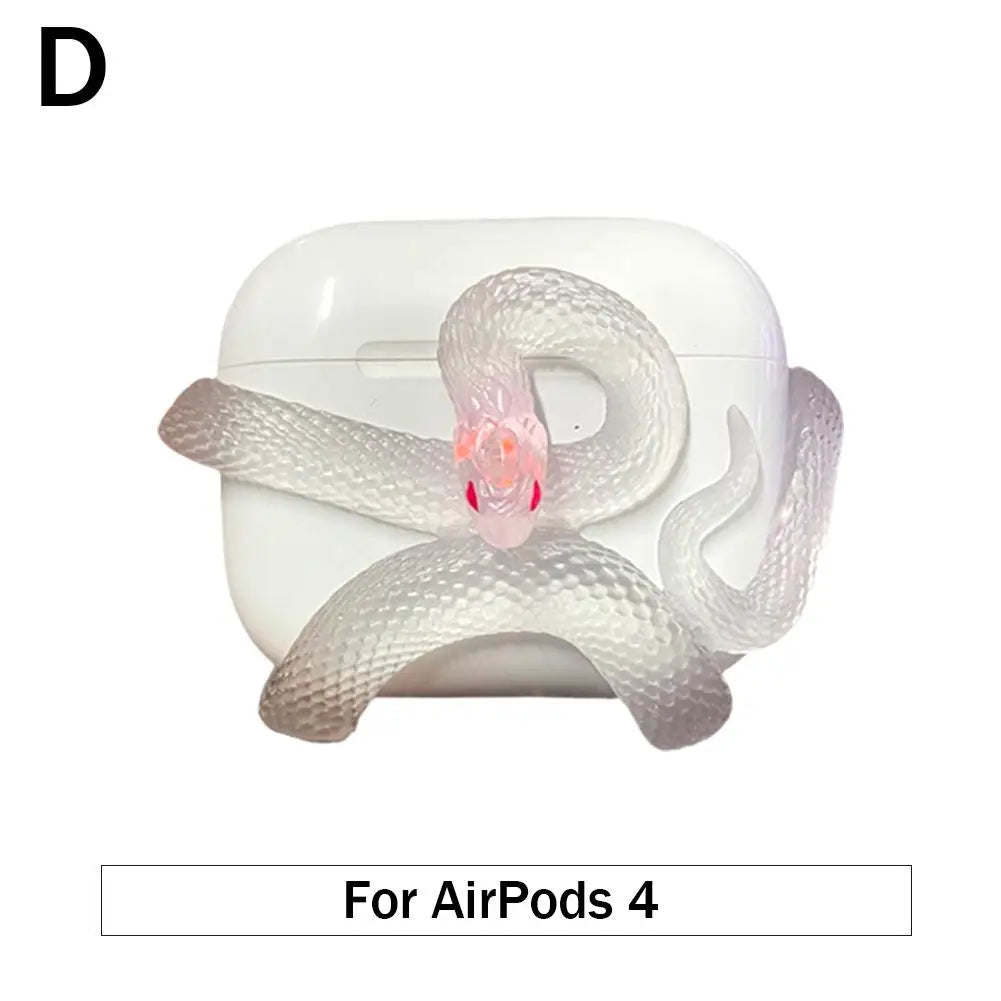 Snake Series Original Ear Case For Apple AirPods 4 Headphones Black Snake White Snake Protection Snake Case - covers4phones