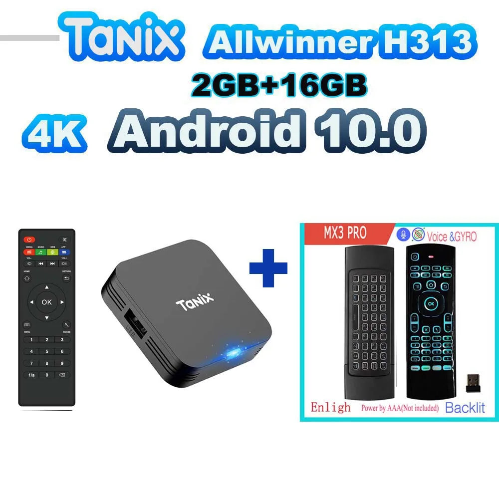 Tanix TX1 Android TV Box Allwinner H313 2.4G Wifi 16G 8G - covers4phones