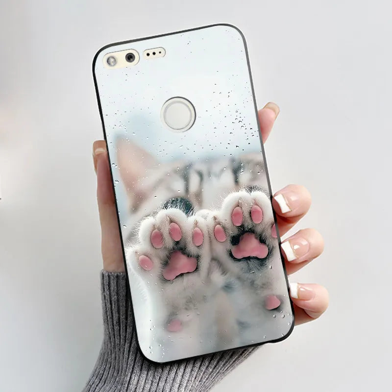 Case For Google Pixel 1 Soft Silicone Black Case For Google Pixel 1XL Elegant Style New Design Pattern Koi Dragon King Casing