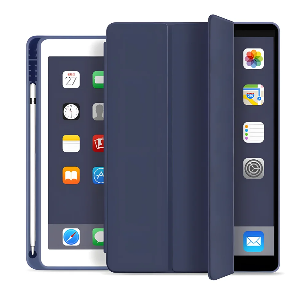 With Pencil Holder Cover For iPad Pro 12.9 2021 10.2 7/8/9/10th Case for Air 2 4 5 Mini 5 6 Portable iPad Pro 11 Generation case - covers4phones