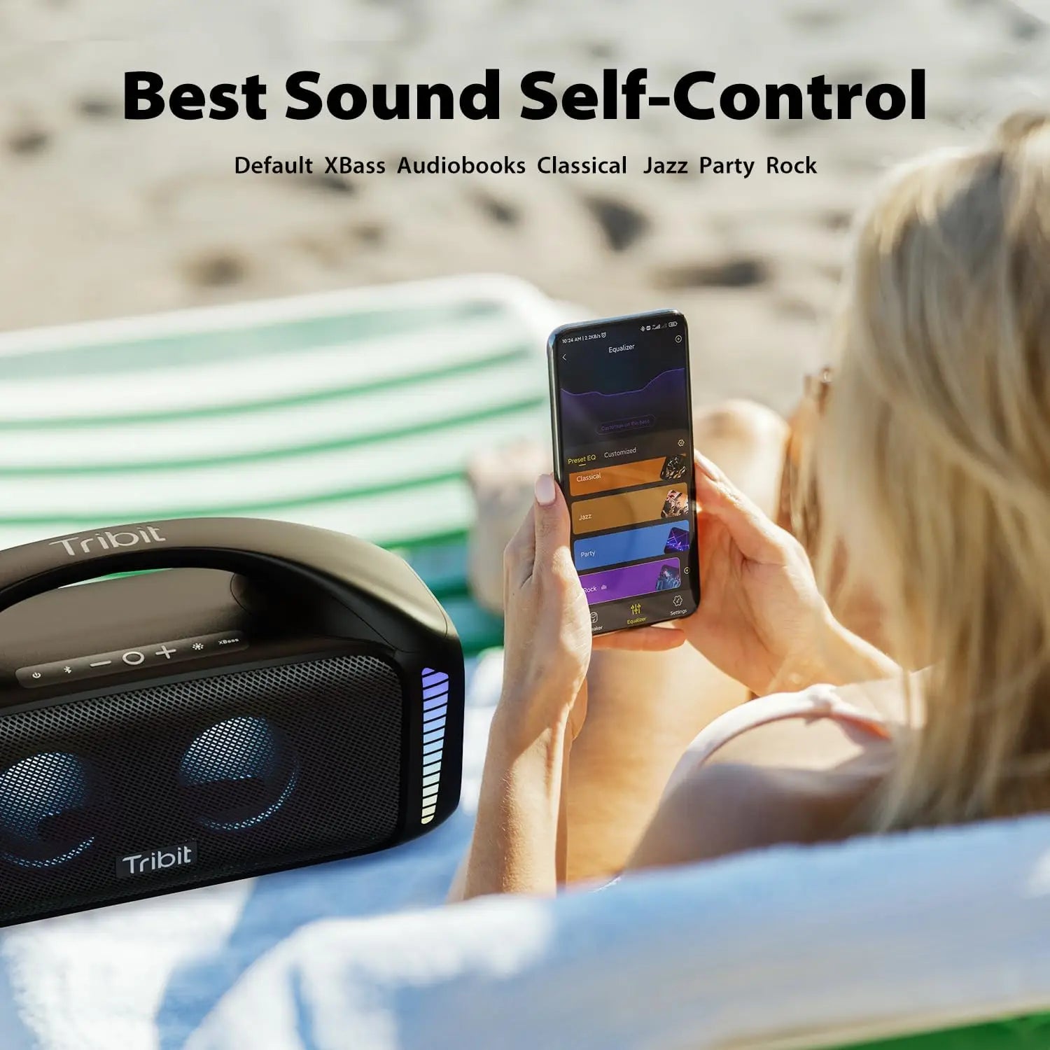 Tribit Portable Bluetooth Speaker 90W StormBox Blast Outdoor Wireless Speaker IPX7 Waterproof Party Camping Speaker 30H Playtime - covers4phones