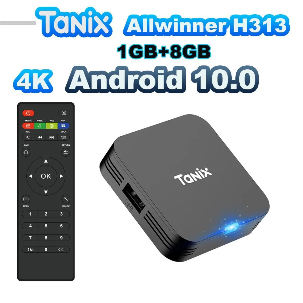 Tanix TX1 Android TV Box Allwinner H313 2.4G Wifi 16G 8G - covers4phones