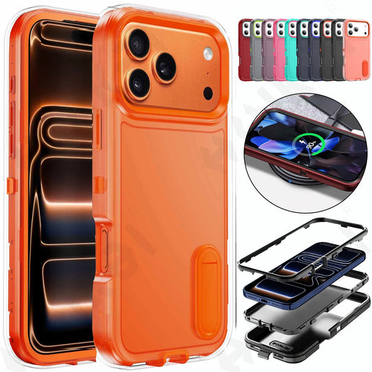 Case For iPhone 17 16 15 14 13 12 11 Pro Max XS Plus Heavy Duty Shockproof Anti-Scratch Rugged Protective with Kickstand Cover
