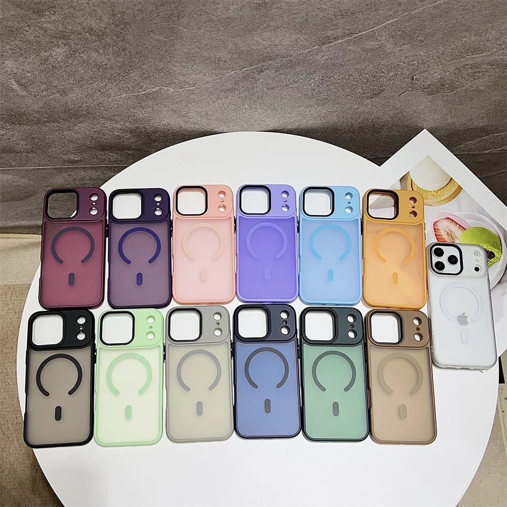 Matte Translucent Frosted Shockproof Magnetic Phone Case For iPhone 17 Air 16 15 14 13 12 17 Pro Max Magsafe Must-Haves Cover