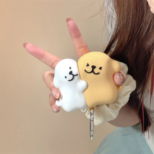3D Cute Cartoon Sweet Dog Earphone Case For Apple AirPods 1 2 3 Pro Pro2 Wireless Bluetooth Headset Protective Cover Accessories - covers4phones
