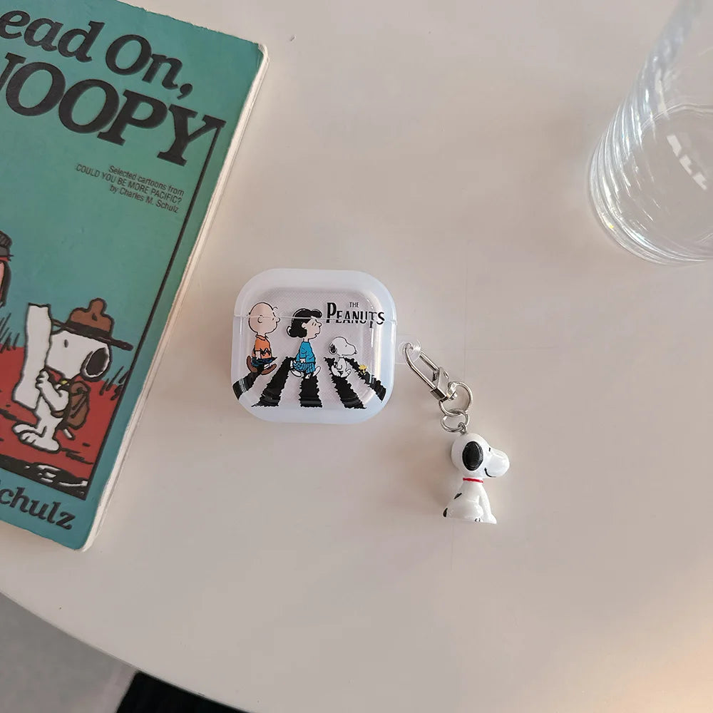 Cute Cartoon Snoopy Charlie Brown Earphone Case For Airpods 4 1 2 3 Pro 2  Wireless Bluetooth Headset Protective TPU Cover