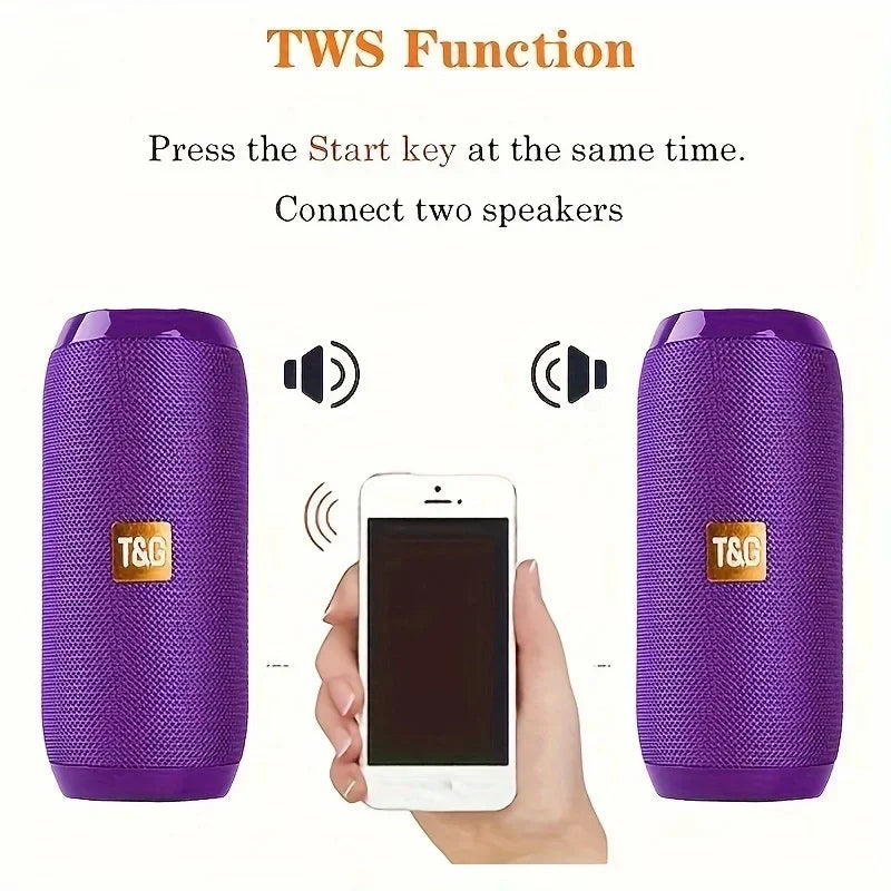 T&G TG117 Portable Bluetooth Speaker Outdoor Wireless Woofer Free Call /FM/TF Card/USB Flash Drive Connect Mobile Phone/Tablet - covers4phones