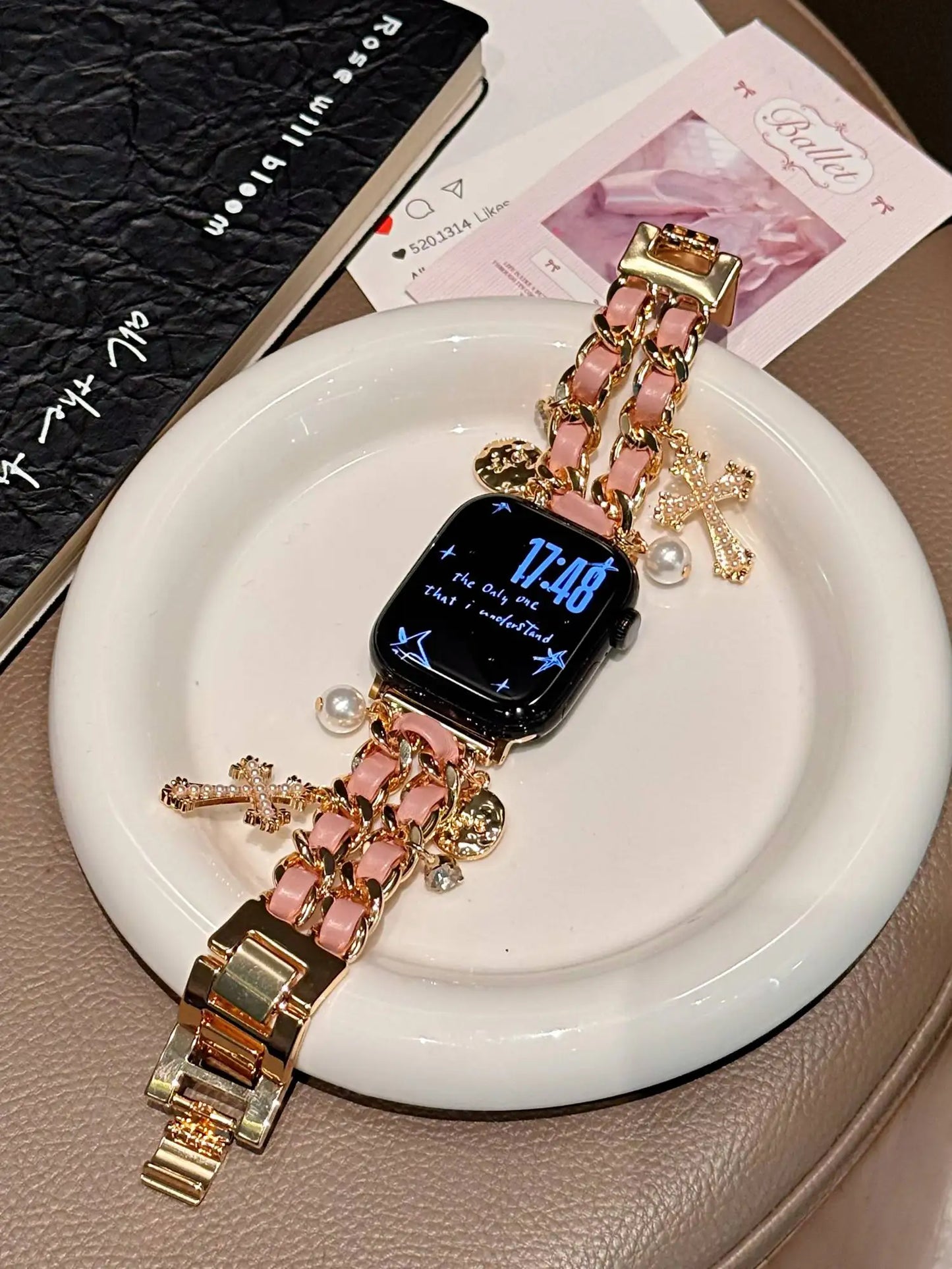 Bling Christmas bracelet link For Apple Watch band women strap Series S10/8/7/6/3/4/5/9 40mm 41mm 42mm 44mm 45mm 46mm