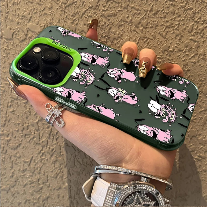 Courage Cowardly Dog Plating Case for Samsung Galaxy S24 S23 S22 S21 Ultra Plus FE Cover