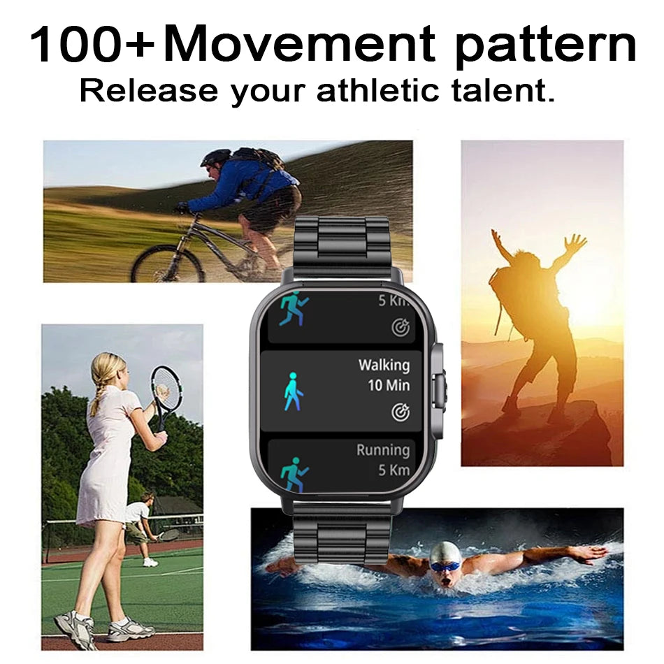 2024 Smart Watch 2 in 1 With Earphone Smartwatch Bluetooth Call Men Watch GPS Track Heart Rate Monitor Play Music SmartWatch - covers4phones
