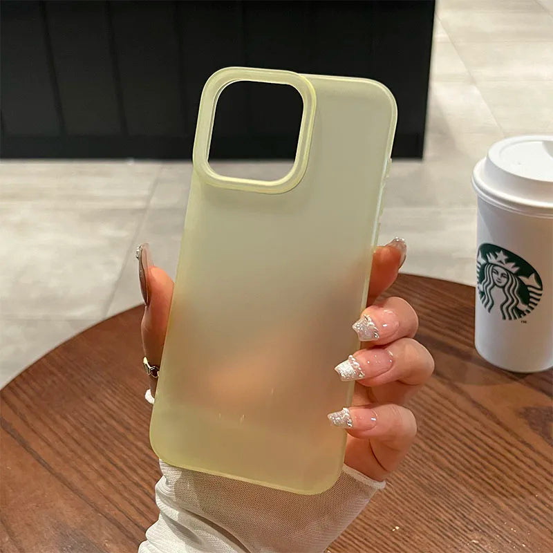 Soft Matte Candy Transparent Phone Case For iPhone 11 12 13 14 15 16 Pro Max Plus X Xs Max XR Shockproof Silicone Bumper Cover
