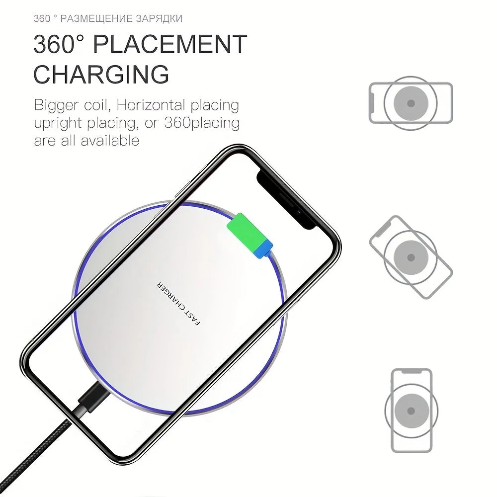 30W Wireless Charger Pad for iPhone 15 14 13 12 Pro Max X Samsung Xiaomi Phone Qi Chargers Induction Fast Charging Dock Station - covers4phones