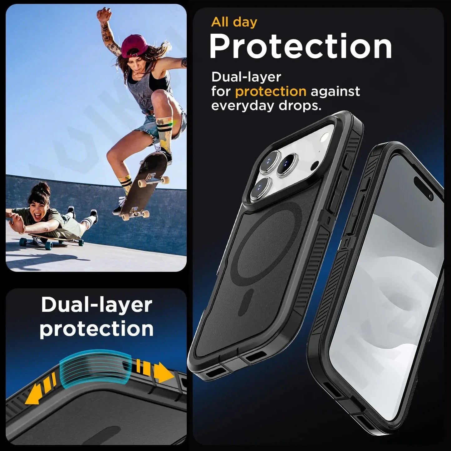 Case For iPhone 17 16 15 14 13 12 11 Pro XR Max Plus Heavy Duty Shockproof Anti-Scratch Rugged Protective with Kickstand Cover