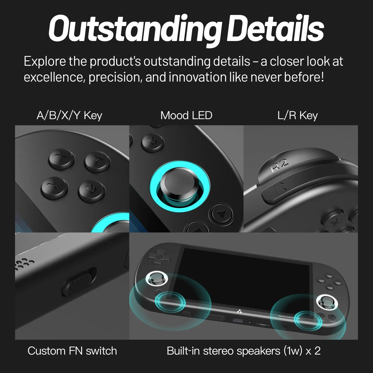 Trimui Smart Pro 4.96-Inch Ips Hd Hd Screen Open Source Handheld Game Machine Retro Arcade L Inux System 26+ Built-In Simulator - covers4phones