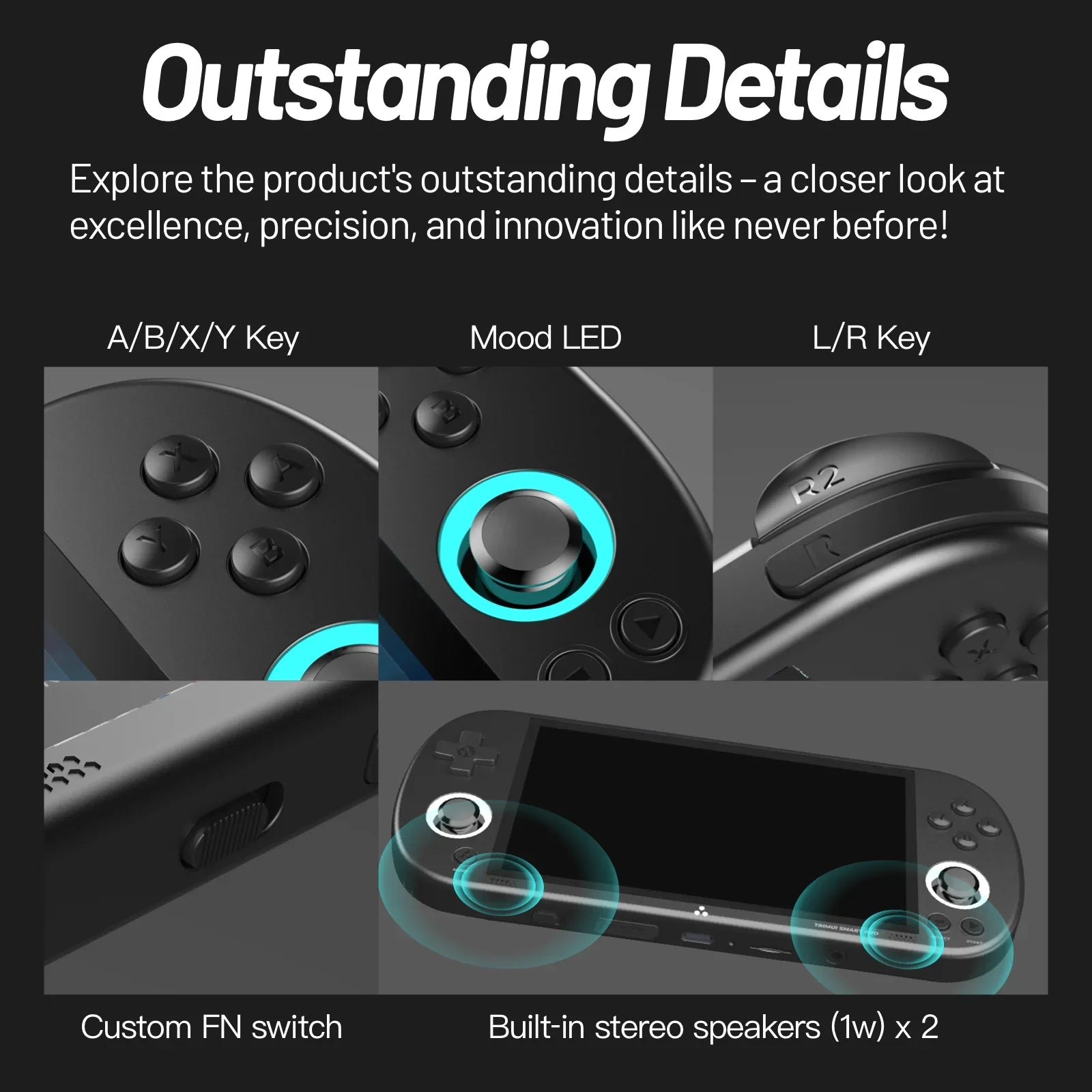 Trimui Smart Pro 4.96-Inch Ips Hd Hd Screen Open Source Handheld Game Machine Retro Arcade L Inux System 26+ Built-In Simulator - covers4phones