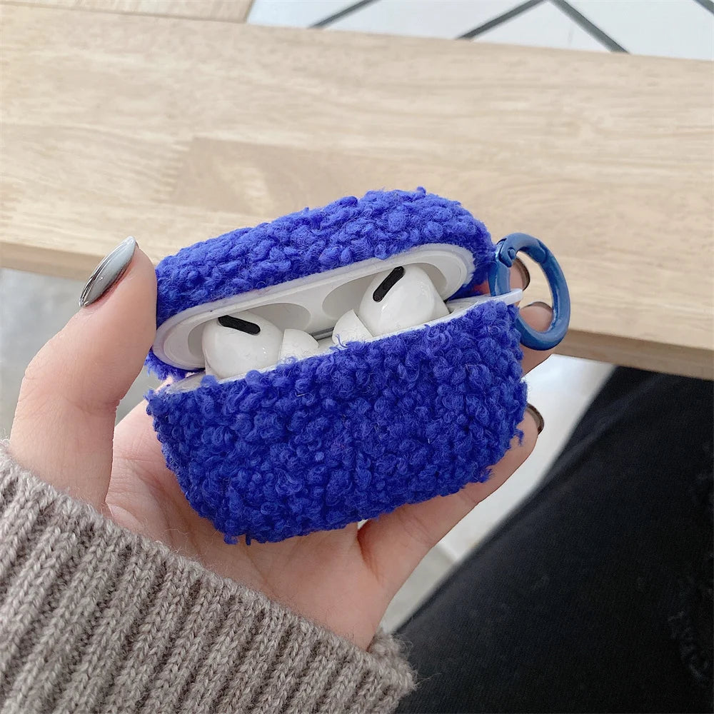 Cute Plush Winter Earphone Case For Apple Airpods Pro 3 2 1 Keychain Soft Fur Wireless Charging Bluetooth Cover For Air Pods Pro - covers4phones