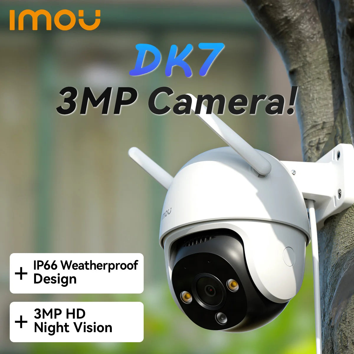 IMOU Cruiser SE+ Series Outdoor Wi-Fi Camera IP66 Weatherproof Camera 8X Digital Zoom Night Vision AI Human Detection Camera