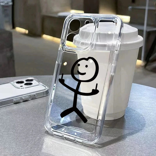 Cartoon Matchman Soft Clear Phone Case For iPhone 14 Pro Max Case iPhone 11 13 12 15 Pro XR X XS Max 7 8 14 15 Plus SE 2020 Case - covers4phones