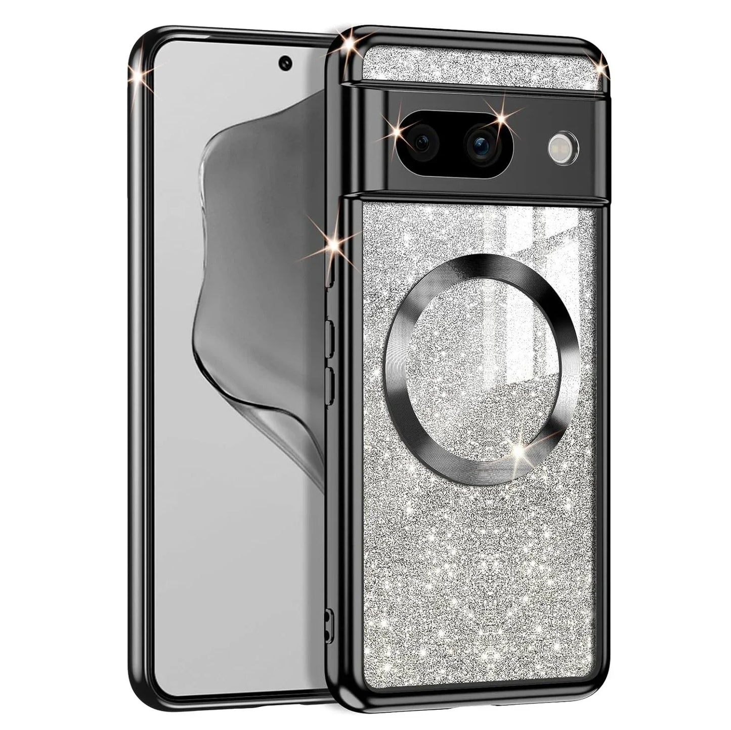 Luxury Electroplate Gradient Glitter Soft Phone Case for Google Pixel 9 Pro XL 8 8A Magnetic Charge Shockproof Protection Cover