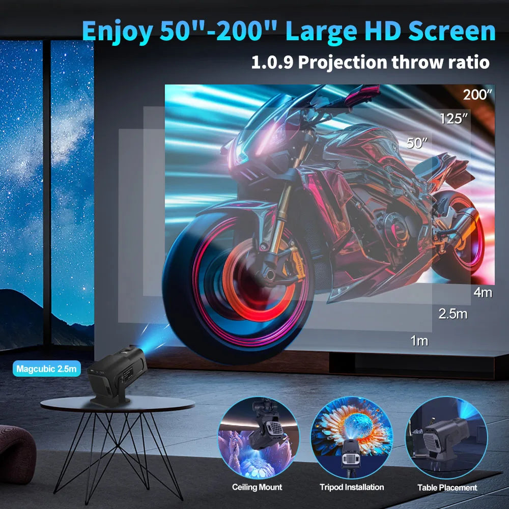 Velec HY320 Mini Projector Upgrade 4K Android 11 WiFi 6 BT 5.0 Allwinner H713 Home Outdoor Portable Projector HY320 MINI - covers4phones