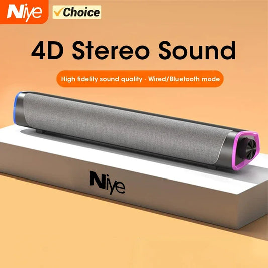 4D Computer Speaker Bar Stereo Sound Subwoofer Bluetooth Speaker For Macbook Laptop Notebook PC Music Player Wired Loudspeaker - covers4phones